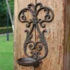 Candle Holder Wall Mount Sconce Cast Iron s stick Tealight Wedding Home Garden Decor Hanging Vintage Y200109