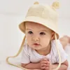 Spring Autumn Solid Color Soft Baby Bucket Hat Cotton Fisherman Hats Kids Summer Toddler Boys Girls Panama Sun Cap 0-12Months