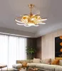 Decoração de quarto nórdico luzes LED para ventilador de teto de quarto ventiladores de teto de restaurante de lâmpada de jantar com controle remoto llfa