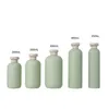 Leere grüne Kunststoff-Emulsionslotion-Flasche, Kosmetikverpackung, Shampoo, Duschgel, runde Schulter, nachfüllbarer Behälter, 200 ml, 250 ml, 300 ml, 400 ml, 500 ml