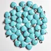 Wholesale 50pcs/lot fashion good quality natural stone mix heart charms pendants 16mm for jewelry accessories making free 220421