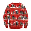 Hombres Mujeres Santa Santa Fea Christmas Sweater 3d Funny Impreso Autumn Invierno Novela Sweater Sweater Holiday Xmas Jopers Tops L220730