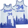 영화 대학 93 Rockos Modern Life Rocko Basketball Jersey 팀 컬러 스포츠 팬을위한 블루 힙합 고등학교 힙합 대학 자수 및 봉제 고품질