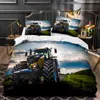 Pojkar traktor tryckt sängkläder set män konstruktionsbilar mönster täcke för barn tunga maskiner fordon täcke