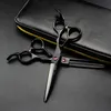 Professional Japan 440C 5.5 6 Red Gem Black Back Hair Scissors قطع حلاقة حلاقة قصات الشعر مقص مصفف الشعر 220818