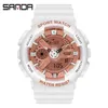 Women Men Watches Sanda Top Brand Luxury Pink Lover Watch Clock Quatz Led Digital Sport Watch For Women Men Implay 220714