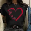 Butterfly Love Heart Printing T Shirt Women Black Female Ladies Case Cute Graphic Tees Fashion T-Shirt Tops