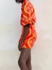 Kumsvag Summer Womens مجموعات بدلات أزياء طباعة نصف الأكمام القمصان القمصان والسراويل القصيرة الإناث 2 قطعة 2 قطعة الملابس 220704