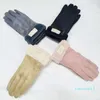 Модные аксессуары из искусственного меха перчатка для женщин зима на открытом воздухе теплые пять пальцев искусственные кожаные перчатки