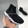 Infant Kids Designer Fashion Speeds Crew Sock shoes Triple-Black City Sock Knit Breathe Hight Top Unisex New Edition Sneakers