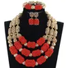 Brincos colar de jóias de noiva Amazing Women Red Jewelry Sets