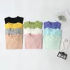 Sommarflickor Pojkar T-shirt Andningsbar Barntröjor Modala toppar för barn Toddler Kläder Solid Färg