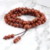 Beaded Strands High Quality 108 Mala Armband Prayer 6mm Shining Gold Sand Necklace Women Yoga Meditation Bangle smycken för vän Lars22