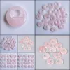 Чары 18 -мм натуральные камни кристаллы Gogo Donut Rose Quartz Beads Beads для ювелирных изделий.