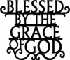 Blessed by The Grace of God Plaque d'art mural en métal Décoration murale en fer Art mural en métal