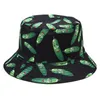 Double-Sided Bucket Hat Creative Strawberry Cherry Fruit Casual Cap Outdoor Sun Hat Wide Brim Hats