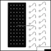 Anelli da naso Borchie Gioielli per il corpo Gioielli 60 pezzi Set di borchie a forma di L in scatola con kit di pistola per piercing in cristallo Anello falso Ago in acciaio inossidabile Cerchio Pac