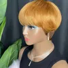 Pixie Cut Wigs Short ombre Human Hair Wigs com franja natural para mulheres negras Brasileiras Straight No Lace Wig