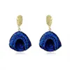 Серьги-гвоздики синего цвета для женщин, дизайнерские элегантные серьги-гвоздики в форме волны, подарок для леди LuxuryStud