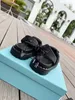 Women's luxury designer nylon sandals Nappa dream open toe sandals women fashion Triangle Decorative party slippers wedding 35-41