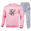 Men's Tracksuits Sik 2022 Autumn Winter SikSilk Men's Fleece Round Neck Suit Fashionable Sweater Casual Pants Asian Size S 3XLMen's