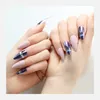 False Nails 24Pcs/Set Nail Art Almond Multicolor Wearable Press On Full Cover Artificial Finished Fingernails Fashion Manicure Prud22