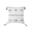 Blue Tufted Pillow Case Bohemian Style Tassel Cushion Cover Brodery Geometric Throw Living Room Soffa Home Decor 220623
