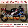 Набор для общеизводства для Aprilia RSV250RR RS-250 RSV250 RS RSV 250 RSV-250 95-97 158NO.35 RS250RR RS250 RR 1995 1996 1997 RSV250R RS250R 95 96 97 Мотоцикл Bodys Gloss Silver Silver