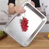 Stainless Steel Food Trays Rectangle Fruit Vegetables Storage Pans Cake Bread Biscuits Dish Bakeware Kitchen Baking Plates W220425