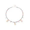 Regenboogkleur kleine glazen kralen parel shell charme ketting boheemse zomer strand stijl sieraden