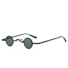 선글라스 레트로 미니 라운드 남자 금속 프레임 골드 블랙 레드 작은 액자 태양 안경 색상 렌즈 패션