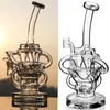 braccio trasversale trasparente tubi a collo lungo narghilè bong d'acqua Marchio riciclatore percolatore piattaforma petrolifera tubo dell'acqua ciotola comune 14,4 mm Recyler Dab Rigs