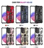 Stuffsäker hybrid inbyggda kickstandsfall för Samsung Galaxy A53 5G A73 A33 A13 A03S A22 A32 A42 M23 M33 Camouflage Camo Stand Armor Phone Covers