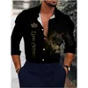 Camicie casual da uomo Moda Uomo Camicia oversize Stampa leone Maglie a maniche lunghe Abbigliamento da uomo Camicette con cardigan da ballo Designer di alta qualità