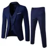 2 pièces costume de marié formel Blazer pantalon ensemble couleur unie simple boutonnage mâle Style coréen veste veste pour homme pantalon hommes costume 22042165R
