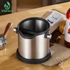 Caixa de batida de café de aço inoxidável 1800ml recipiente de moagem de café expresso anti deslizamento moagem de café lixeira com batida destacável t314p