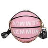 Basketball Shaped Bag Fashion Portable Splicing Bag Round Women's Versatile Single Shoulder Messenger Bag 220628