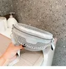 Diamond Crossbody Väskor för kvinnor Fanny midjeväska avslappnad dragkedja glansande brösttelefonpaket lady axelpåsar små plånbok bols kapacitet kvinnliga fall