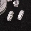 クラスターリングフィンガー925シルバーパブセッティングフルダイヤモンドエタニティエンゲージメントウェディングリングセットファインジュエリーギフト卸売
