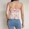 Damestanks Camis vrouwen zomer tanktops mouwloos bloemen patroon print verstelbare sling schouderbanden kanten zomde decor camisole vestsw