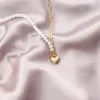 Colliers coréens perle amour pendentif collier simple tendance asymétrique clavicule chaîne punk tour de cou femme goth bijoux en groschokers sidn22