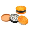 Hamburger Grinder 3 Layers 55mm Diameter Grinders Plastic Zinc Alloy Tobacco Herbal Grinder Hand Control Herb Grinders Crusher