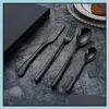 Flatvaruuppsättningar köksmatsal hem trädgård västerut bestick rostfritt stål set sierware modern tung gaffel knivsked bordsvar