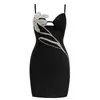 Bandage blingbling blomma kvinnor dam landningsbana klänningar sexiga kort designer party club bodycon klänning DH796018