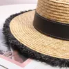 女性のためのワイドブリム帽子麦わら帽子サンボーターフラットレトロゴールド編組女性サンシェードトラベルビーチチャペウフェミニンスコット22