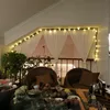 Dekorative Blumenkränze, Heimdekoration, künstliche Rose, Weihnachtsdekoration, Rosen, Ranke, Gartenornamente, simulierter Zuckerrohr, LED-Lichter, Urlaub G