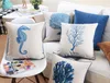 Mediterranean pillow American Marine Series Pillow cushion home decorative Pillows Linen pillowcase sofa cushion 220816