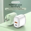 20W Quick Charge Mini Size Portable US Plug Trvel Chargers Fast Micro USB Type C Cell Phone Charger For MacBook Android Huawei