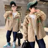 Abbigliamento per bambini Cappotto per ragazzi per bambini 2022 primavera e autunno nuova tendenza per la primavera dei ragazzi della giacca a vento Jacquard per bambini di media e grande taglia