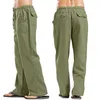 Linen Wide Men Pants Korean Trousers Oversize Linens Streetwear Male Spring Summer Pants Casual Men Clothing Sweatpants 220704